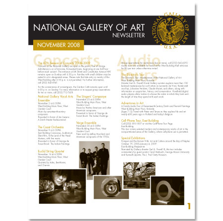 Closeup of NGA newsletter